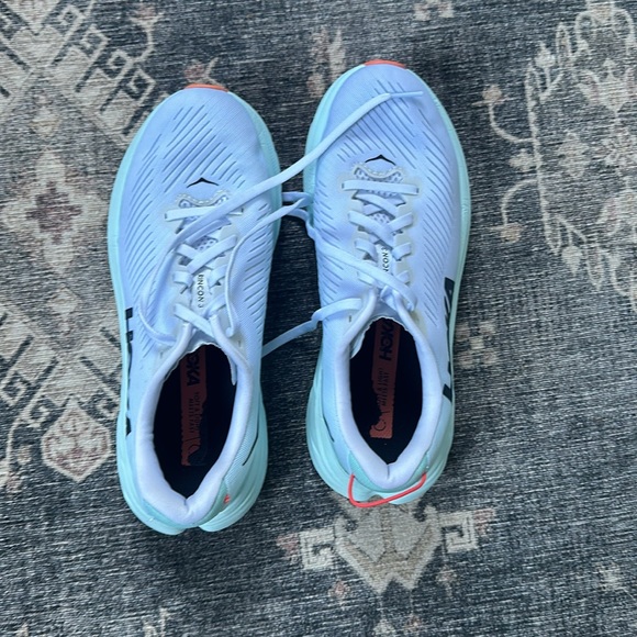 Hoka White and Coral Sneakers - Picture 8 of 10